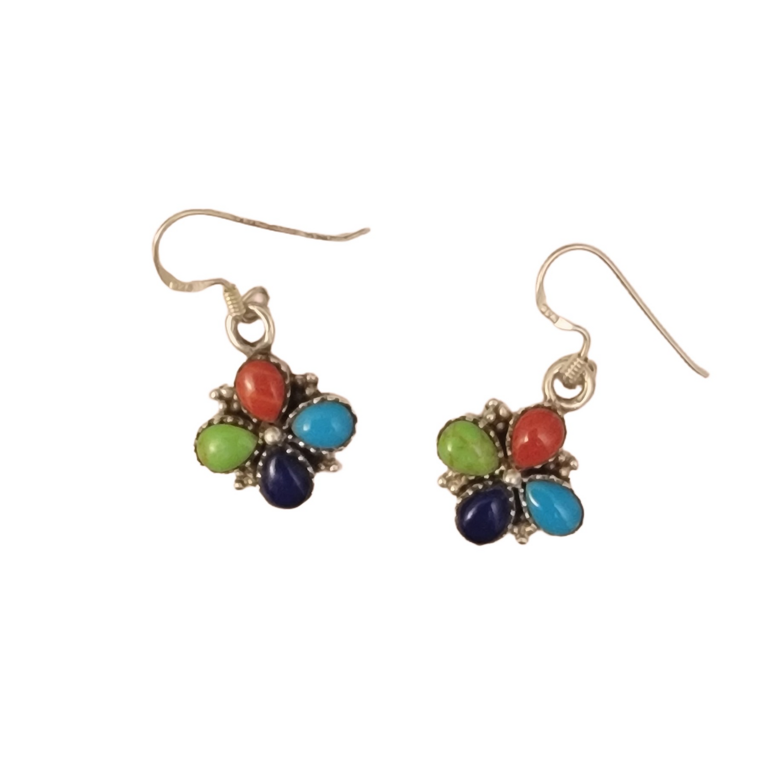 Handmade Aged Sterling Silver Multicolor Earrings. - Premium  from Nepsera Collection - Just $20.00! Shop now at Nepsera Collection