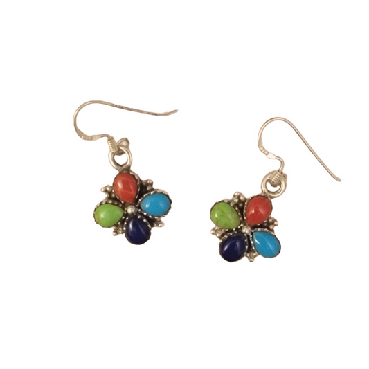 Handmade Aged Sterling Silver Multicolor Earrings. - Premium from Nepsera Collection - Just $20.00! Shop now at Nepsera Collection
