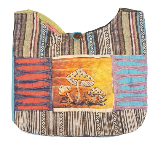 Cotton Gheri Razor Cut Embroided Mushroom Bag - Premium from Nepsera Collection - Just $30.00! Shop now at Nepsera Collection