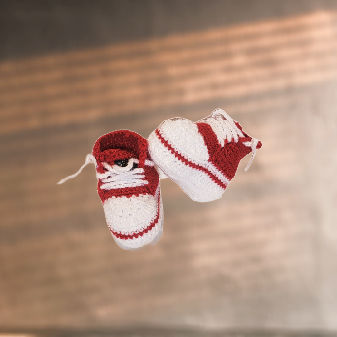 Little baby shoes. Hand knitted first sneakers for newborn boy or girl. Crochet handmade bootees. - Premium  from Aamui Nepal - Just $20.00! Shop now at Nepsera Collection