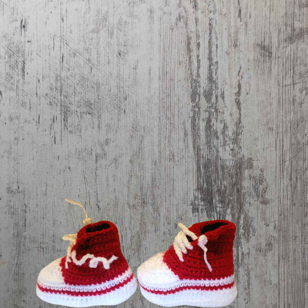 Little baby shoes. Hand knitted first sneakers for newborn boy or girl. Crochet handmade bootees. - Premium  from Aamui Nepal - Just $20.00! Shop now at Nepsera Collection