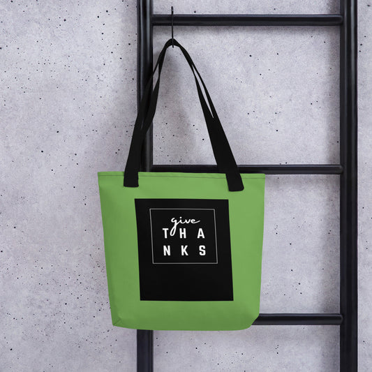 Give Thanks Printed Tote bag - Premium from Nepsera Collection - Just $25.00! Shop now at Nepsera Collection