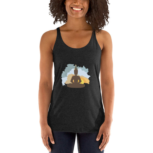 Meditating Buddha Yoga Women's Racerback Tank - Premium  from Nepsera Collection - Just $25.00! Shop now at Nepsera Collection