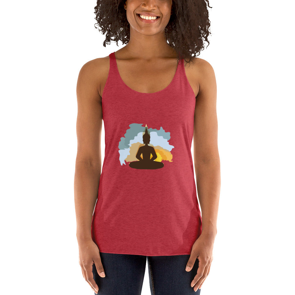 Meditating Buddha Yoga Women's Racerback Tank - Premium  from Nepsera Collection - Just $25.00! Shop now at Nepsera Collection