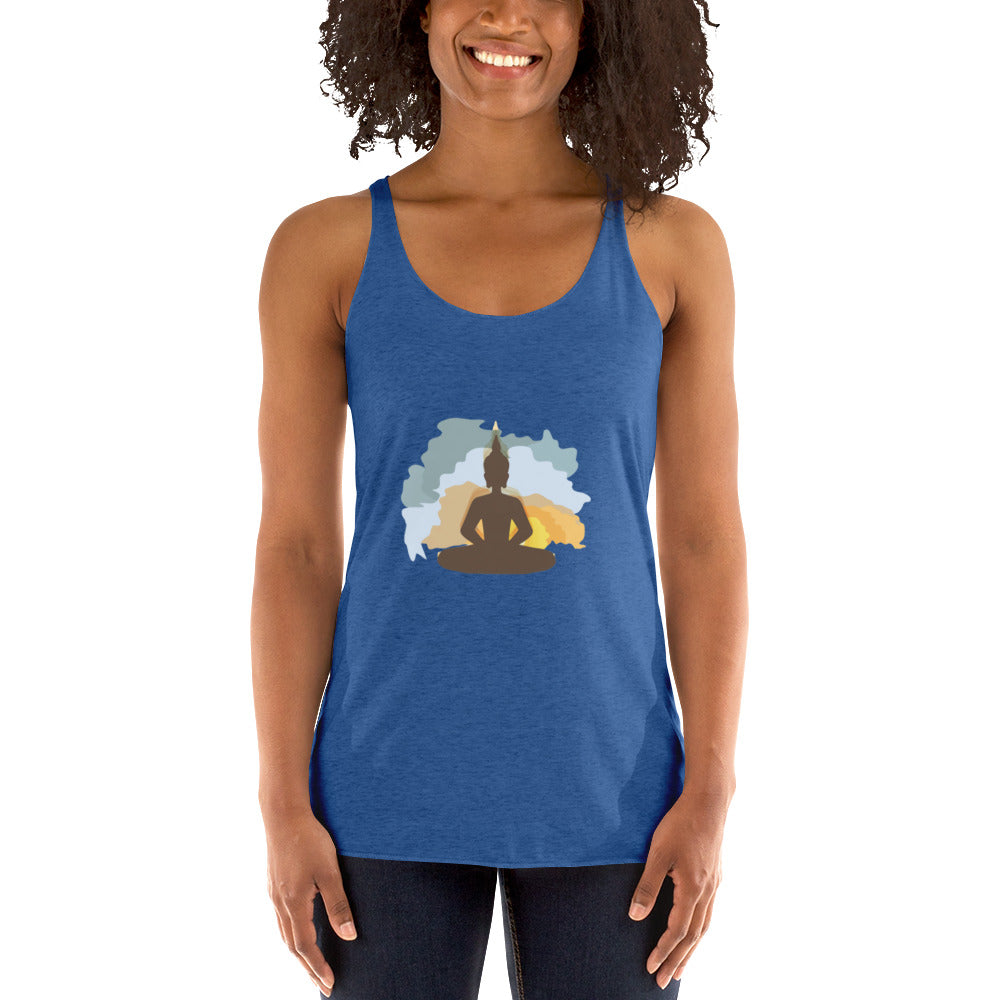 Meditating Buddha Yoga Women's Racerback Tank - Premium  from Nepsera Collection - Just $25.00! Shop now at Nepsera Collection